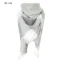 Sciarpa scialle a triangolo in finto cashmere a quadri grigi e bianchi con frange - Grigio Chiaro (SD-16#) / 140x140x210CM