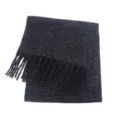 Bufanda negra de imitación de mohair con hilos metálicos y borlas gruesas - 190X50+20CM / Negro