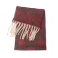 Winter-Jacquard-Schal mit Schneeflocken und Fransen, weicher Mohair-Imitat in Weinrot - Schal / 185x40+15cm / Rot