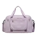Large capacity light purple multi-functional travel duffel bag for fitness and trips - Purple
