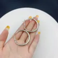 Classic silver-colored geometric hoop earrings with a smooth polished finish for women - Minimalist Hoop (E2783) / 3.50cm / Silver