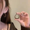 Stylish leopard print hoop earrings for women, trendy fashion jewelry accessory - Leopard Print Round Hoop 3cm Style (E5016)
