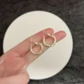Elegant golden geometric hoop earrings featuring a smooth, polished finish for women - Basic Hoop Earrings (E4842) / 1.8cm / Gold