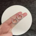 Classic minimalist silver-finished geometric hoop earrings for women with latch closure - Basic Hoop Earrings (E4842) / 1.8cm / Silver