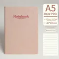 Cuaderno A5 rosa palo con tapa de cuero sintético texturizado y 160 páginas con líneas - A5/80 Hojas / Rosa Rosa Claro