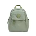 Kleiner hellgrüner Damen-Rucksack für Reisen mit süßem Bären-Logo und Fronttasche - Minzgrün (1036) / Grün