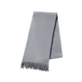 Elegant light grey knitted scarf with fringe tassels for autumn and winter - 155X18+4CM / Gray