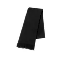 Elegante effen zwarte gebreide wintersjaal met klassieke franjes aan de uiteinden - 155X18+4CM / Zwart