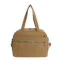 Large capacity brown quilted nylon travel fitness bag with shoulder strap for women - One Size / Khaki