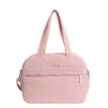 Large capacity pink travel fitness bag featuring quilted cloud design and shoulder strap - One Size / Pink