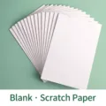Stack of thick blank white scratch paper sketchpads for students on green background - Blank Style (18K) / 1本装