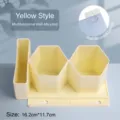 Porte-stylo hexagonal mural jaune et organisateur pour dortoirs - Porte-Stylo Hexagonal / Pièce Unique / Jaune