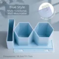 Porte-stylo hexagonal mural bleu clair pour le rangement de bureau et dortoir - Bleu