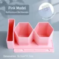Porte-stylos hexagonal multifonctionnel rose mural et boîte de rangement bureau - Porte-Stylo Hexagonal / Pièce Unique / Rose