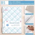B5 MoodGrid blaues Gitter-Ringbuch mit mattem PP-Einband und 120 Seiten Spiralbindung - B5 / Klarer Himmel / 60 Blatt