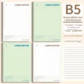 Minimalistisch gelinieerd B5-notitieboek met 72 pagina's, 183x258mm, willekeurige kleuren - B5 (72 Pagina's) / Minimalistische Witte Kaart