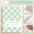 B5 MoodGrid kariertes Ringbuch in Hellgrün mit mattiertem Einband für Schule und Büro - B5 / Süßes Schweigen Grün / 60 Blatt