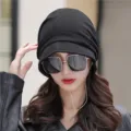Elegante cappello a secchiello nero da donna a tesa corta per primavera ed autunno - Taglia unica / Nero