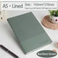 Vintage A5 Notizbuch mit Lederstruktur in Bambusgrün für Büro und Studium mit Linierung - A5/80 Blatt / Bambusgrün