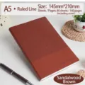 A5 Leder-Notizbuch in Sandelholzbraun mit 160 Seiten und Retro-Textur-Cover - A5/80 Blatt / Sandelholz Braun