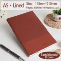 Cuaderno A5 marrón sándalo con tapa de cuero sintético texturizado de calidad - Patrón Geométrico (Marrón Sándalo) / A5 / 80 Hojas Por Paquete