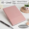 Cuaderno A5 de rayas con 160 páginas en color Rosa Melocotón - Patrón Geométrico (Rosa Melocotón) / A5 / 80 Hojas Por Paquete