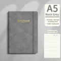 Professionelles A5 Notizbuch in Felsgrau mit Kunstledertextur und Gummiband-Verschluss - A5 / Gewebte Textur Geprägt (Felsgrau) / 80 Stück/Packung
