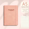 A5 orange-rosa Notizbuch mit Band und Vintage-Kunstleder-Einband, linierte Seiten - A5 / Gewebte Textur Geprägt (Orangenrosa) / 80 Stück/Packung