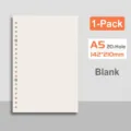 Blanko A5 Loseblatt-Nachfüllpapier mit 20 Löchern für Notizbücher, 1er Pack - Blanko Modell (80g Verdickt) / 20 Löcher / A5