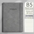 Professionelles B5 Notizbuch in Felsgrau mit Gummiband und linierten Innenseiten aus Kunstleder - B5 / Gewebte Textur Geprägt (Felsgrau) / 80 Stück/Packung
