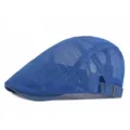 Gorra plana de malla azul transpirable con correa ajustable para el verano y el sol fresco - Niños / Azul Real