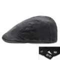 Vintage black corduroy newsboy cap for autumn and winter, stylish warm flat cap accessory - 56-59cm (Adjustable) / Dark Gray