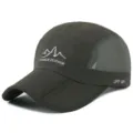 Quick-dry outdoor sun hat in dark grey featuring breathable mesh and UPF 50+ rating - Adjustable (56-59cm) / Mesh Style (Buckle Closure) / Army Green