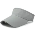 Breathable grey mesh sun visor hat with long brim for tennis and outdoor sports - Adjustable (55-59cm) / Plain Style / Light Gray
