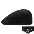 Vintage black corduroy flat cap for men and women with adjustable snap button detail - 56-59cm (Adjustable) / Deep Army Green