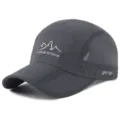 Dark grey quick-dry outdoor cap with breathable mesh panels and UPF 50+ protection - Adjustable (56-59cm) / Mesh Style (Buckle Closure) / Dark Gray