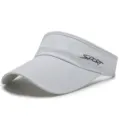 Breathable white mesh sun visor cap with SPORT logo for summer tennis and outdoor running - Adjustable (55-59cm) / Sport Style / White