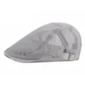 Gorra plana de malla gris transpirable con correa ajustable para actividades de verano - Adulto-Ajustable para circunferencia de cabeza de 56-59cm / Gris claro