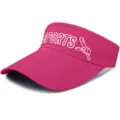 Fuchsia pink breathable mesh sun visor hat for outdoor tennis and sun protection - Adjustable (55-59cm) / SPORTS+Pattern Style / Rose Red