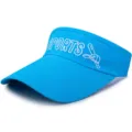 Breathable blue mesh sun visor cap with quick-dry fabric for outdoor sports and tennis - Adjustable (55-59cm) / SPORTS+Pattern Style / Lake Blue