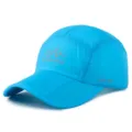 Breathable blue outdoor sports baseball cap with foldable brim and UPF 50+ protection - Adjustable (56-59cm) / Solid Style (Buckle Closure) / Lake Blue
