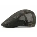 Boina de malla transpirable verde oliva oscuro para protección solar de verano - Adulto-Ajustable para circunferencia de cabeza de 56-59cm / Verde Militar