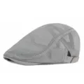 Gorra plana de malla gris transpirable para protección solar de verano al aire libre. - Niños - Ajustable para contorno de cabeza 52-55cm / Gris claro