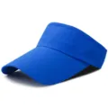 Breathable blue mesh sun visor with long brim for quick-dry outdoor tennis sports - Adjustable (Fits 55-59cm Head Circumference) / Plain Style / Royal Blue