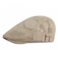 Boina de malla caqui ligera y transpirable, gorra plana de verano para actividades al aire libre - Niños - Ajustable para contorno de cabeza 52-55cm / Caqui