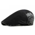 Boina de malla negra transpirable con detalles de camuflaje gris y hebilla ajustable de verano. - Niños - Ajustable para contorno de cabeza 52-55cm / Camuflaje de Malla-Negro