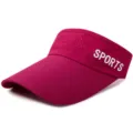 Breathable mesh sun visor cap in magenta with Sports print - Adjustable (55-59cm) / SPORTS Style / Rose Red