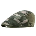 Boina de malla de camuflaje transpirable con correa ajustable para uso casual al aire. - Adultos (56-59cm) / Nuevo Camuflaje - Verde Militar