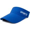Blue breathable mesh sun visor hat with extended brim and Sports print for tennis - Adjustable (55-59cm) / SPORTS Style / Royal Blue