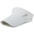 White breathable mesh sun visor with extended brim for tennis and outdoor sports - Adjustable (55-59cm) / Letter Style / White